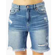 Distressed Knee-Length Bermuda Shorts