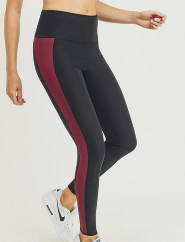 Black and Burgundy Leggings