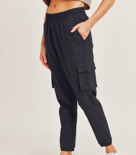 Black Cargo Joggers