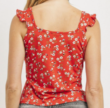 Red Floral Tank Top